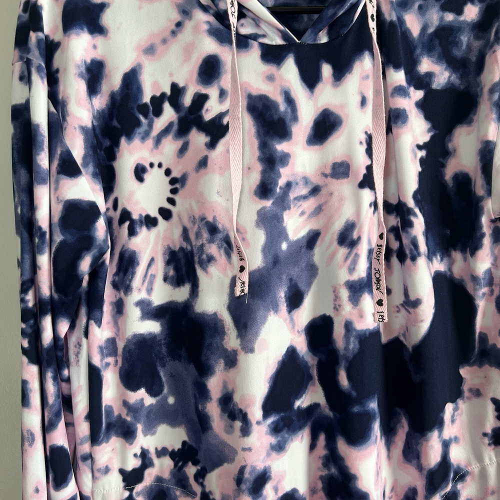 Betsey Johnson Women’s Tie Dye Hooded Lounge Dress Cover Up Size S - Picture 4 of 13